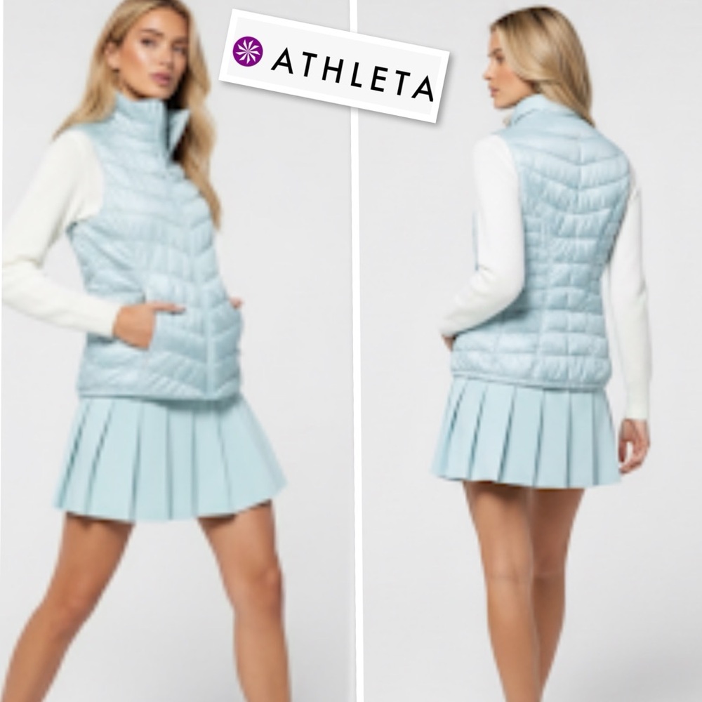 Athleta Vest Downalicious Deluxe Lightweight Quilted Vest - Mist Size Xxs